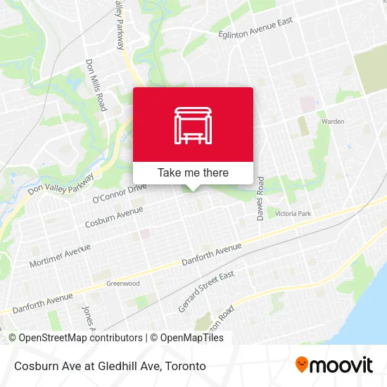 Cosburn Ave at Gledhill Ave map