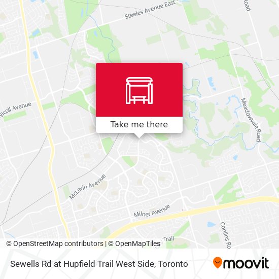 Sewells Rd at Hupfield Trail West Side map