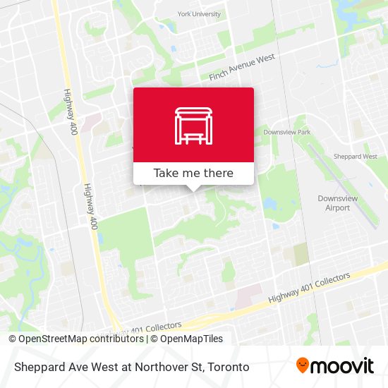 Sheppard Ave West at Northover St map