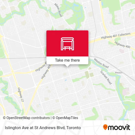 Islington Ave at St Andrews Blvd map