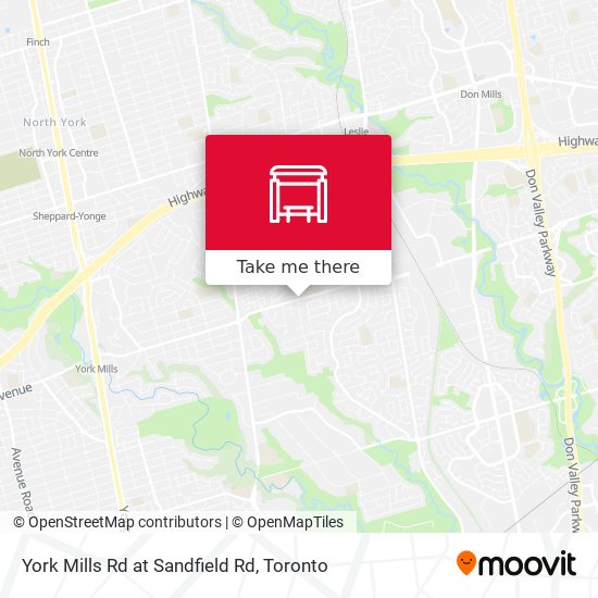 York Mills Rd at Sandfield Rd map