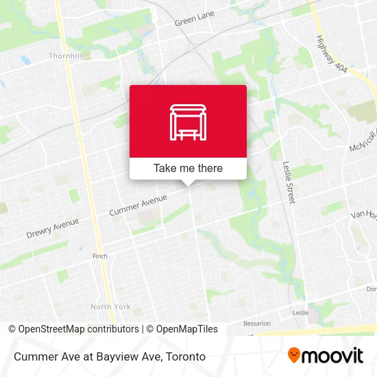 Cummer Ave at Bayview Ave map