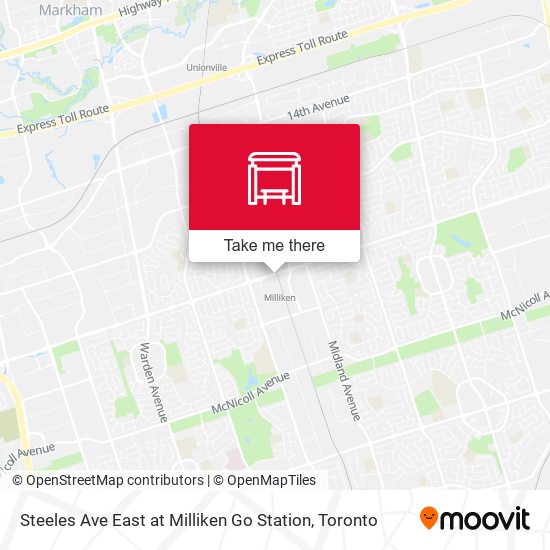 Steeles Ave East at Milliken Go Station map