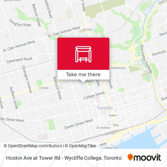 Hoskin Ave at Tower Rd - Wycliffe College map