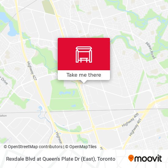 Rexdale Blvd at Queen's Plate Dr (East) map