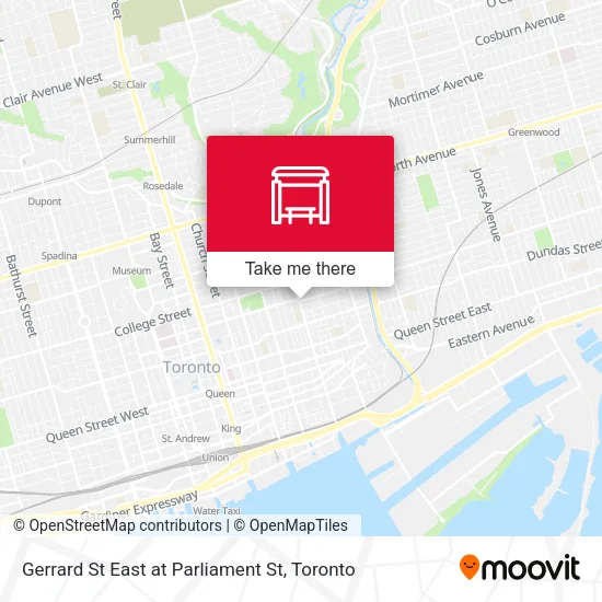 Gerrard St East at Parliament St map