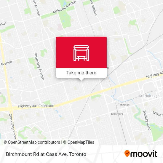 Birchmount Rd at Cass Ave map