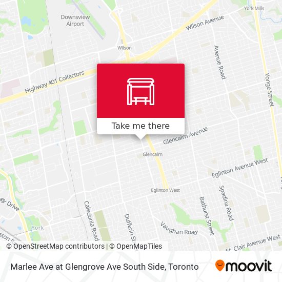 Marlee Ave at Glengrove Ave South Side map