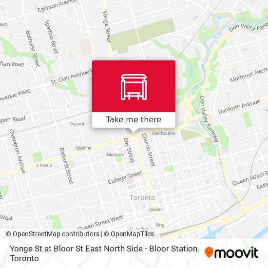 Yonge St at Bloor St East North Side - Bloor Station map