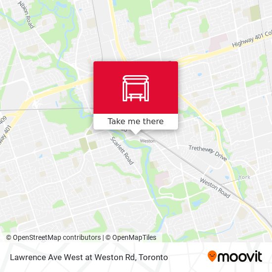 Lawrence Ave West at Weston Rd map