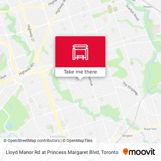 Lloyd Manor Rd at Princess Margaret Blvd map