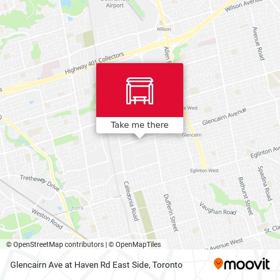 Glencairn Ave at Haven Rd East Side map