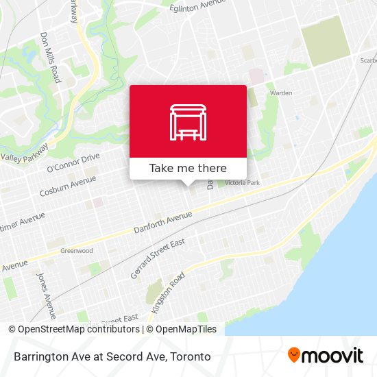 Barrington Ave at Secord Ave map