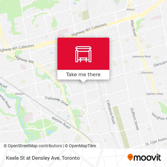 Keele St at Densley Ave map