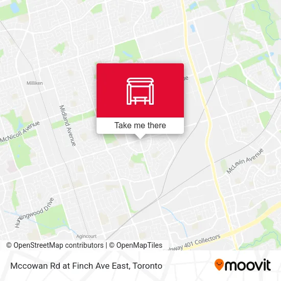 Mccowan Rd at Finch Ave East map