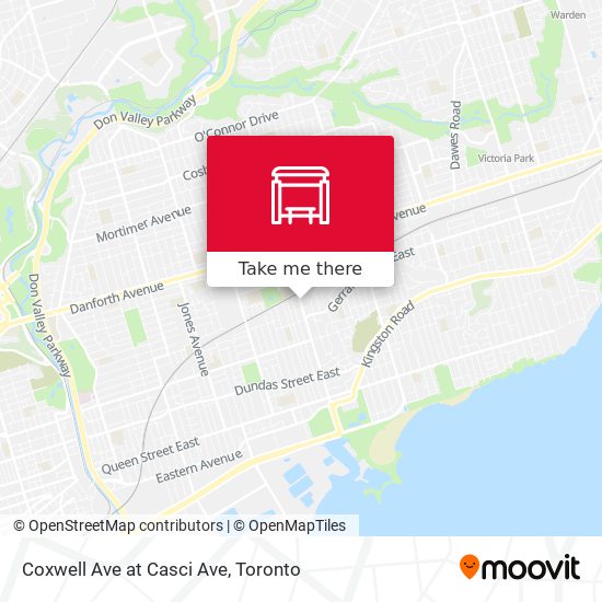 Coxwell Ave at Casci Ave map
