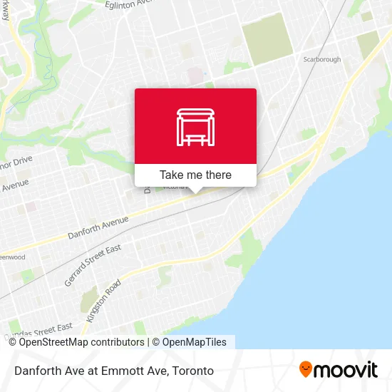 Danforth Ave at Emmott Ave map
