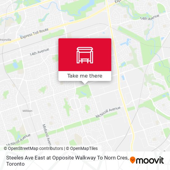Steeles Ave East at Opposite Walkway To Norn Cres map