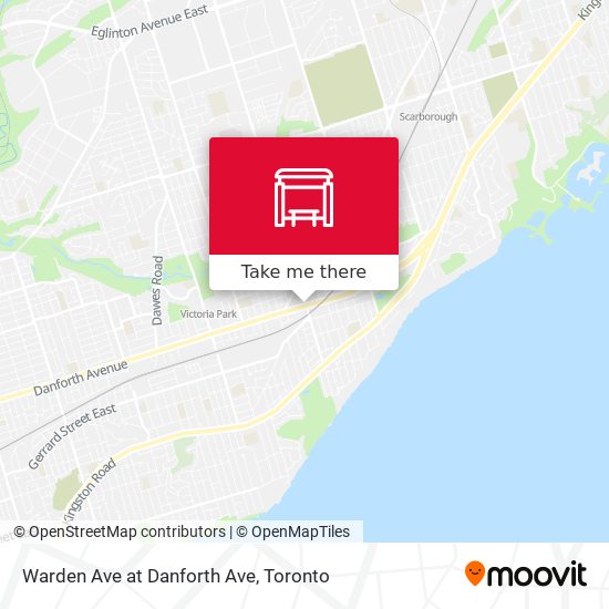 Warden Ave at Danforth Ave map