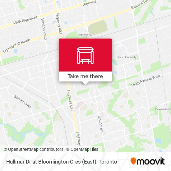 Hullmar Dr at Bloomington Cres (East) map