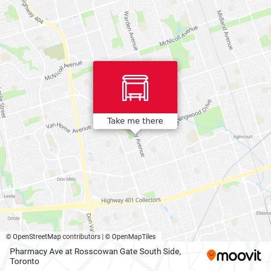 Pharmacy Ave at Rosscowan Gate South Side map