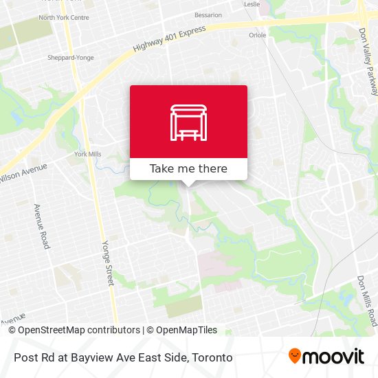 Post Rd at Bayview Ave East Side map