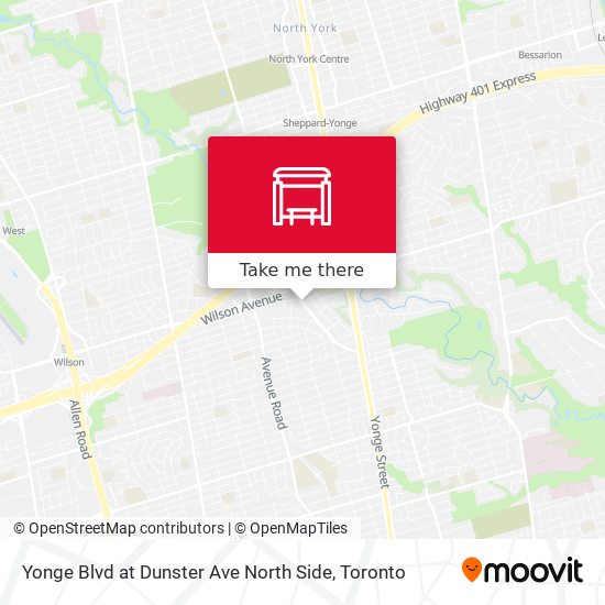 Yonge Blvd at Dunster Ave North Side map