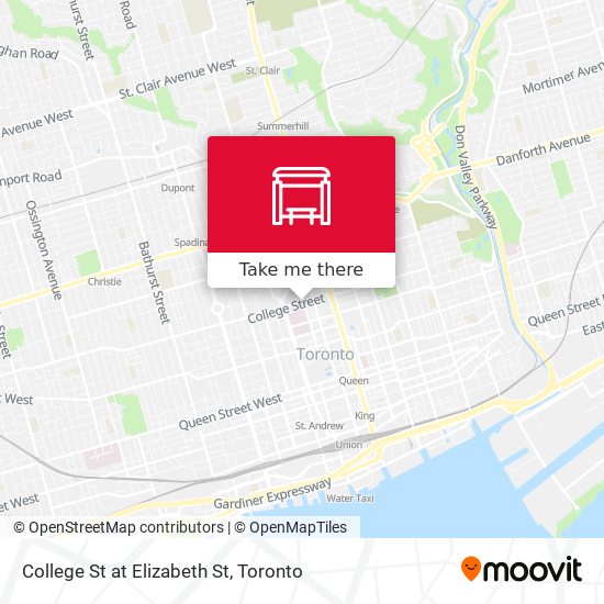 College St at Elizabeth St map