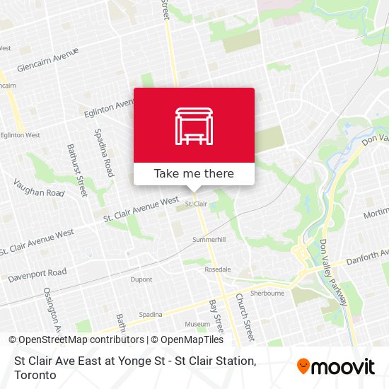 St Clair Ave East at Yonge St - St Clair Station map