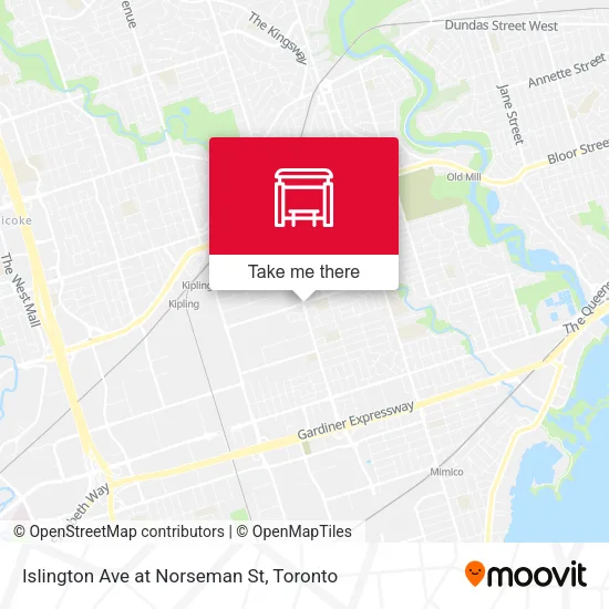 Islington Ave at Norseman St map