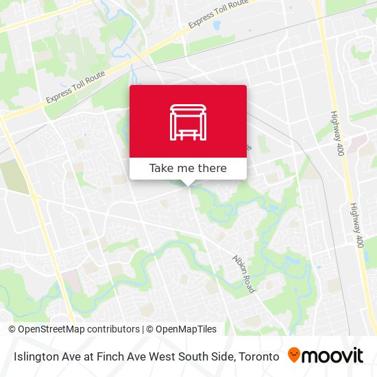 Islington Ave at Finch Ave West South Side map