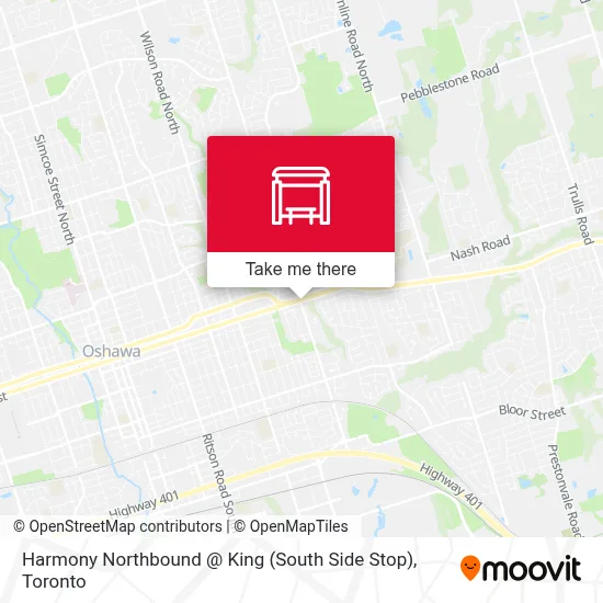 Harmony Northbound @ King (South Side Stop) map