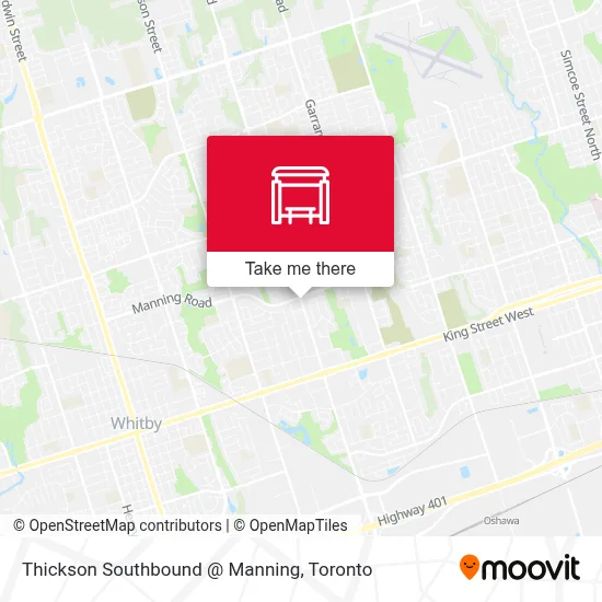 Thickson Southbound @ Manning map