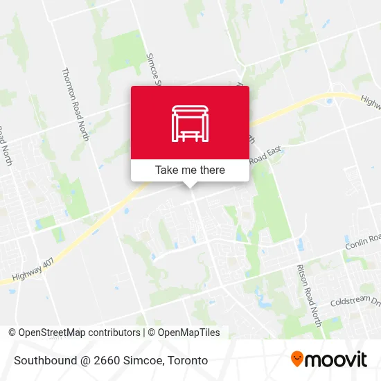 Southbound @ 2660 Simcoe map
