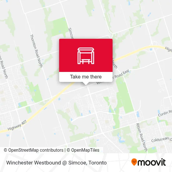 Winchester Westbound @ Simcoe map