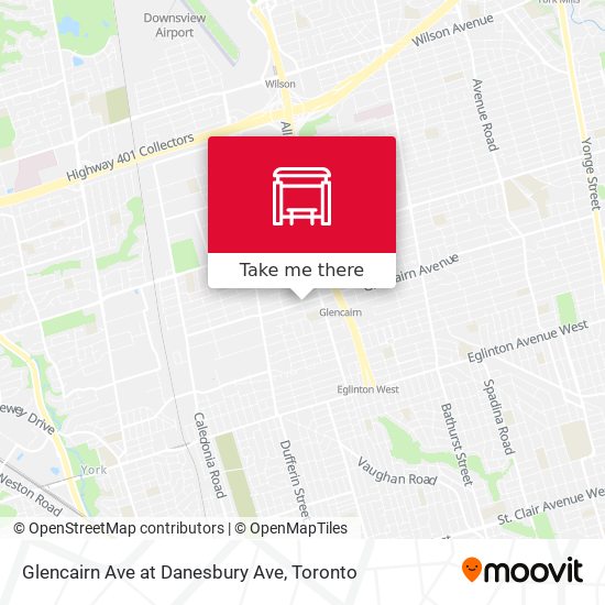 Glencairn Ave at Danesbury Ave map