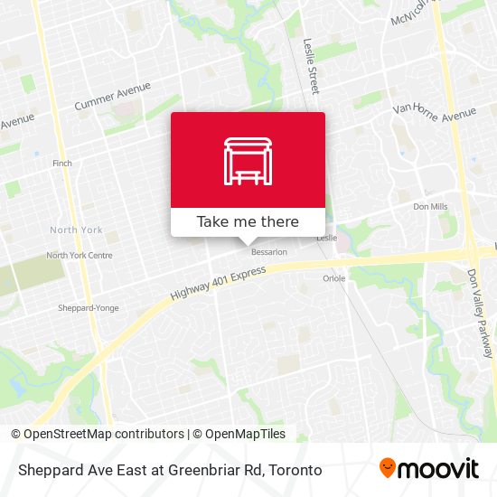Sheppard Ave East at Greenbriar Rd map
