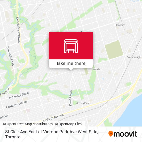 St Clair Ave East at Victoria Park Ave West Side map