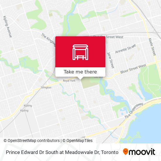 Prince Edward Dr South at Meadowvale Dr map