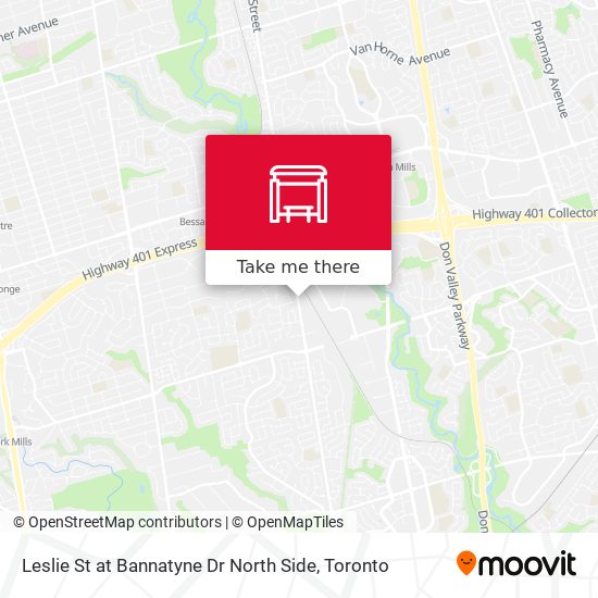 Leslie St at Bannatyne Dr North Side map