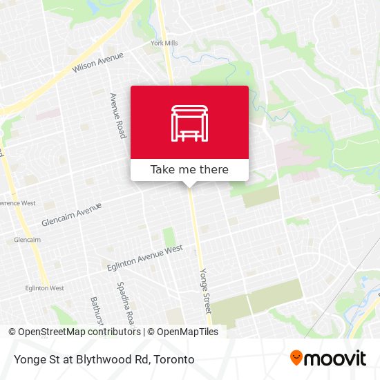 Yonge St at Blythwood Rd map