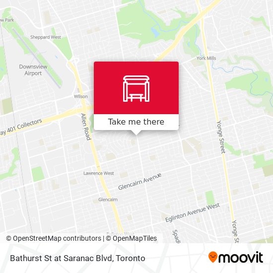 Bathurst St at Saranac Blvd map