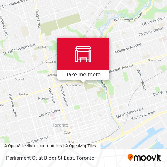 Parliament St at Bloor St East map