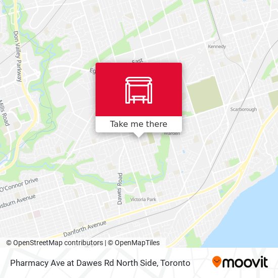Pharmacy Ave at Dawes Rd North Side map