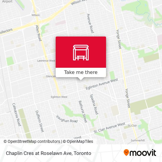 Chaplin Cres at Roselawn Ave map
