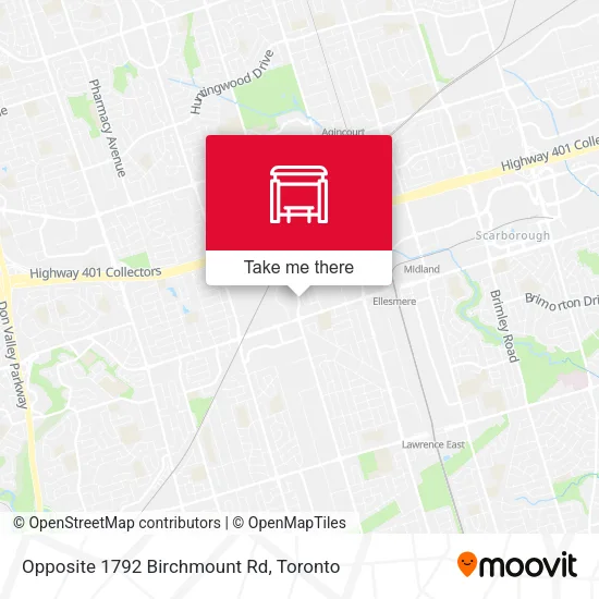 Opposite 1792 Birchmount Rd map