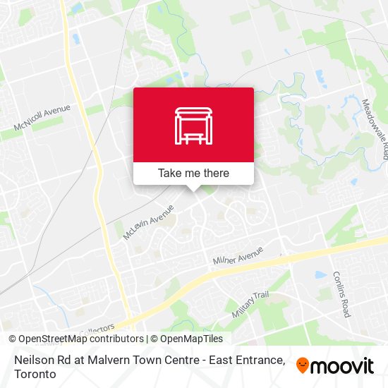 Neilson Rd at Malvern Town Centre - East Entrance map
