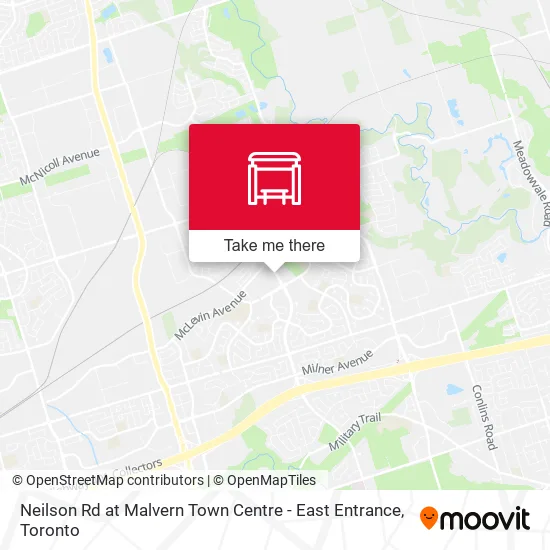 Neilson Rd at Malvern Town Centre - East Entrance map