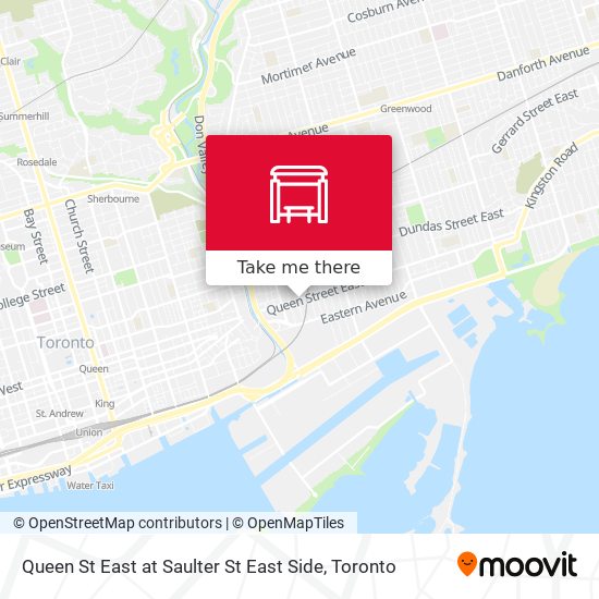 Queen St East at Saulter St East Side map