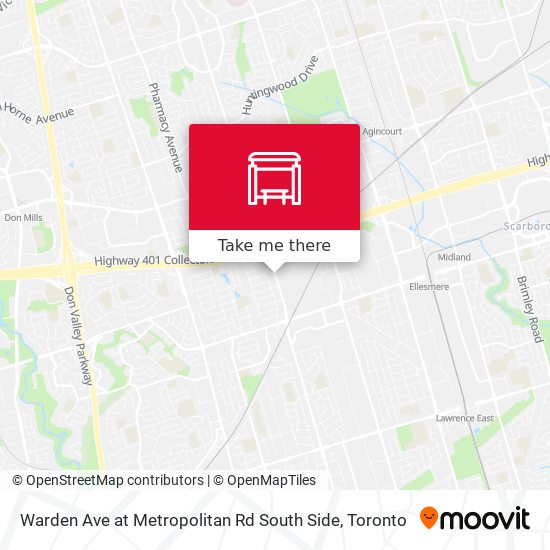 Warden Ave at Metropolitan Rd South Side map